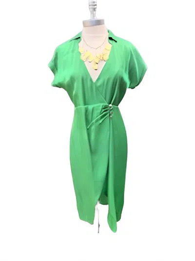 Giorgia Jo Women's Shimmer Satin Dress In Green