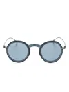 Giorgio Armani 0ar6147t Round-frame Sunglasses In Blue