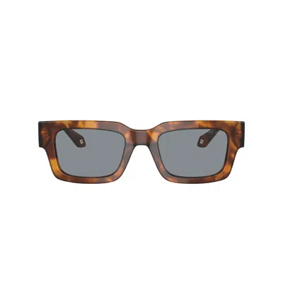 Giorgio Armani 0ar8184u Rectangular Tortoiseshell Sunglasses With Metallic Accents In Orange