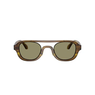 Giorgio Armani 0ar8247 Translucent Brown Acetate Sunglasses With Olive Green Lenses