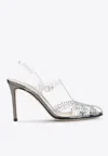 Giorgio Armani 100 Crystal-embellished Pumps In Metallic