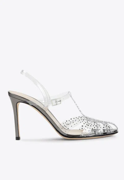 GIORGIO ARMANI 100 CRYSTAL-EMBELLISHED PUMPS