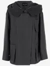 Giorgio Armani Dark Grey Hooded Linen Jacket