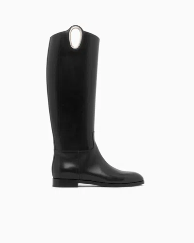 Giorgio Armani Boot In Leather In Black