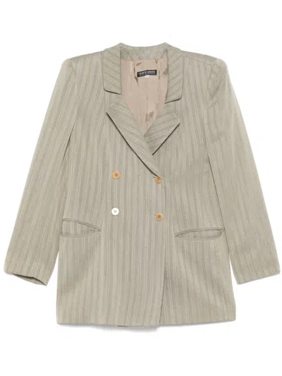 Pre-owned Giorgio Armani 1980s Striped Blazer In Neutrals