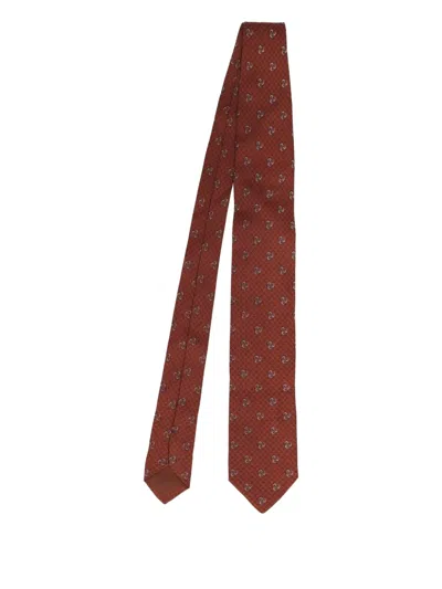 Pre-owned Giorgio Armani 1990 Geometric-patterned Tie In Red