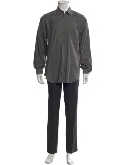 Pre-owned Giorgio Armani 1990's Long Sleeve Shirt In Gray