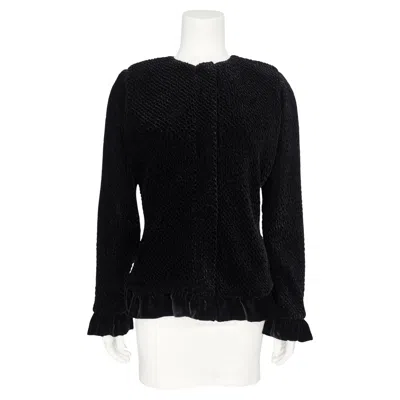 Pre-owned Giorgio Armani 1990s Armani Black Velvet Chenille Evening Jacket