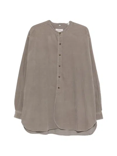 Pre-owned Giorgio Armani 1990s Corduroy Shirt In Gray