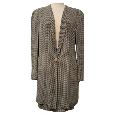 Pre-owned Giorgio Armani 1990s  Jacket And Skirt Suit Fr 38 / It 42 In Gray