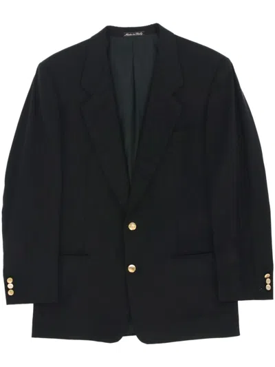 Pre-owned Giorgio Armani 1990s Notch Lapels Blazer In Black