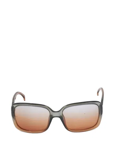 Pre-owned Giorgio Armani 1990s Square-frame Sunglasses In Brown