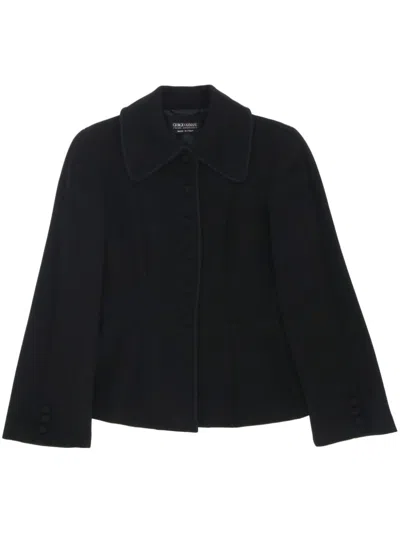 Pre-owned Giorgio Armani 1990s Wool Single-breasted Jacket In Black