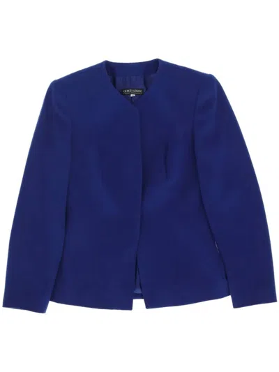 Pre-owned Giorgio Armani 2000 Single-breasted Wool Jacket In Blue