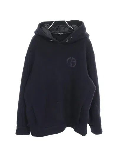 Pre-owned Giorgio Armani 2000s Logo Hoodie In Blue