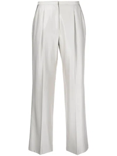 Pre-owned Giorgio Armani 2000s Pleat-detail Straight-leg Trousers In Grey