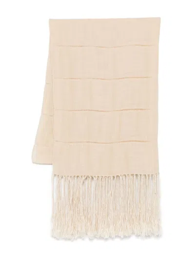 Pre-owned Giorgio Armani 2000s Silk Scarf In Neutrals