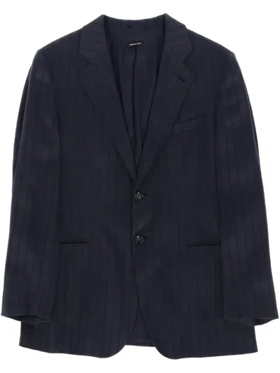 Pre-owned Giorgio Armani 2000s Single-breasted Blazer In Blue