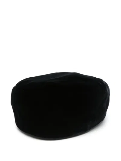 Pre-owned Giorgio Armani 2000s Velvet Beret In Blue