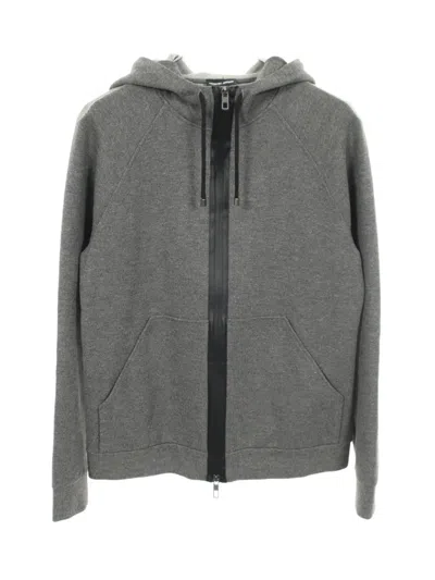 Pre-owned Giorgio Armani 2000s Zip-up Hoodie In Grey