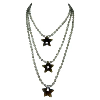 Pre-owned Giorgio Armani 2005 Vintage Runway Star Layered Necklace In Multi