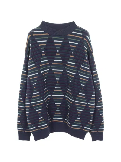 Pre-owned Giorgio Armani 2010s Jacquard Sweater In Blue