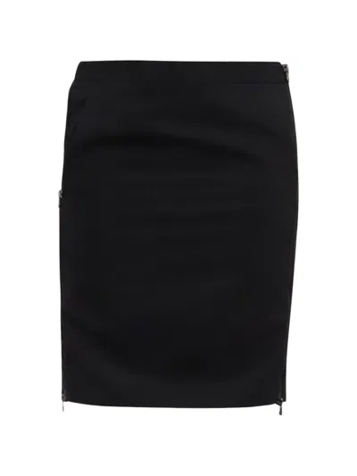 Pre-owned Giorgio Armani 2010s Pinstripe Pencil Skirt In Black