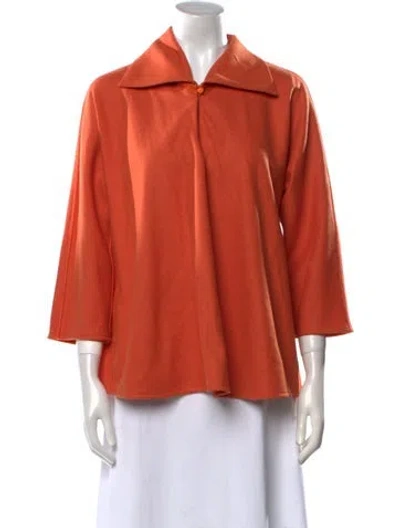 Pre-owned Giorgio Armani 2012 Wool Blouse In Orange