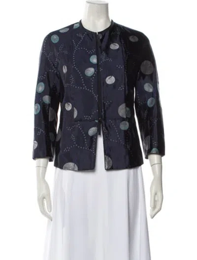 Pre-owned Giorgio Armani 2021 Silk Jacket In Blue