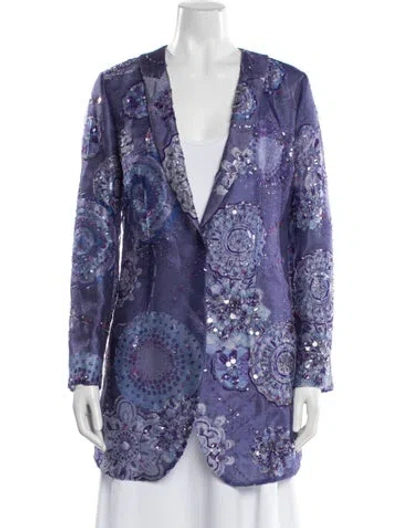 Pre-owned Giorgio Armani 2023 Patterned Blazer W/ Tags In Purple