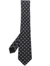 Giorgio Armani Geometric-pattern Silk Tie In Black  