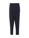Giorgio Armani One Pence Trousers In Blue