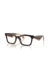 Giorgio Armani 48mm Butterfly Optical Glasses In Black