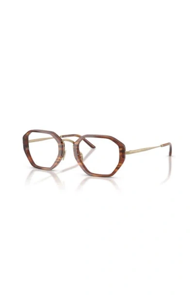Giorgio Armani 48mm Irregular Optical Glasses In Brown