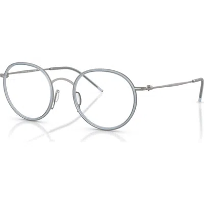Giorgio Armani 49mm Round Optical Glasses In Gray