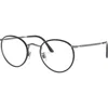 Giorgio Armani 49mm Round Optical Glasses In Metallic