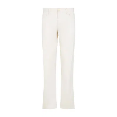 GIORGIO ARMANI GIORGIO ARMANI 5-POCKET BEIGE COTTON AND SILK PANTS