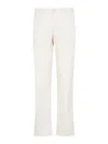 Giorgio Armani Straight-leg Trousers In Luxurious Cotton-silk Blend In Sand
