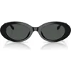 Giorgio Armani 52mm Oval Sunglasses In Black