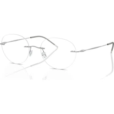 Giorgio Armani 52mm Phantos Optical Glasses In Silver