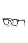 Giorgio Armani 52mm Rectangle Optical Glasses In Black
