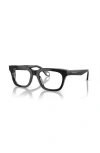 Giorgio Armani 52mm Rectangle Optical Glasses In Black