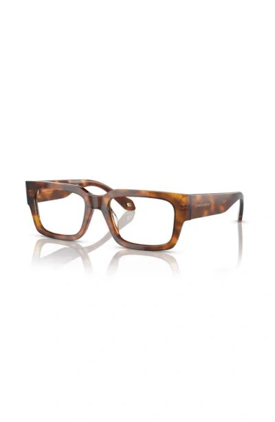 Giorgio Armani 53mm Rectangle Optical Glasses In Brown