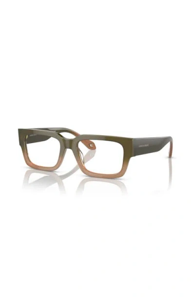 Giorgio Armani 53mm Rectangle Optical Glasses In Green
