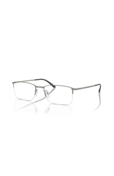 Giorgio Armani 54mm Rectangle Optical Glasses In Metallic