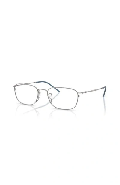Giorgio Armani 55mm Rectangle Optical Glasses In Metallic