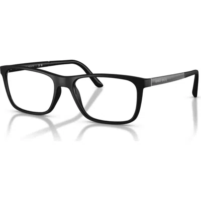 Giorgio Armani 55mm Square Optical Glasses In Black