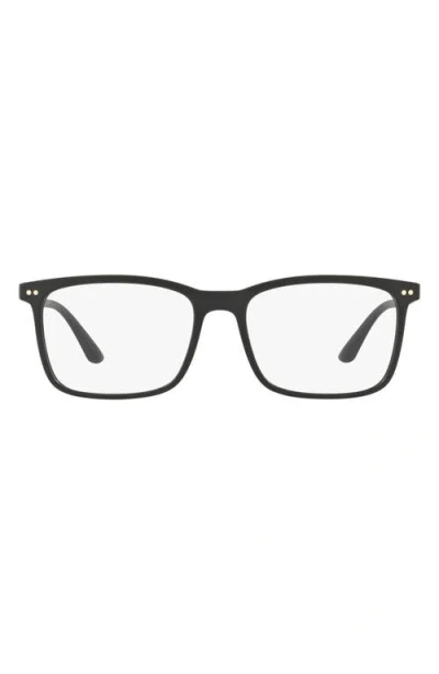 Giorgio Armani 56mm Square Optical Glasses In Black