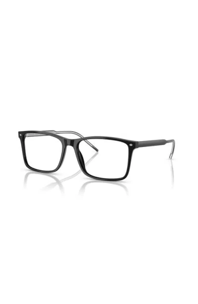 Giorgio Armani 57mm Rectangle Optical Glasses In Black