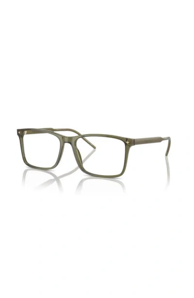 Giorgio Armani 57mm Rectangle Optical Glasses In Green